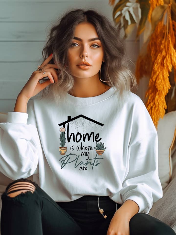 La casa è dove le mie piante sono a girocollo per la vendita all'ingrosso da parte di Pink pretty designs