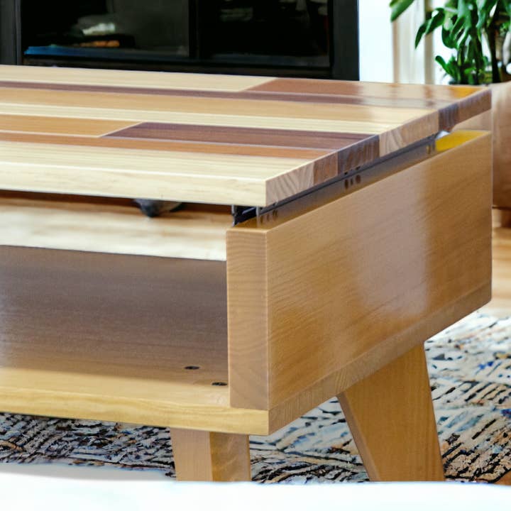 ELEMENTAL Eiche Couchtisch mit Klappdeckel | Farben und Größen wählbar für den Großhandel von Terramara