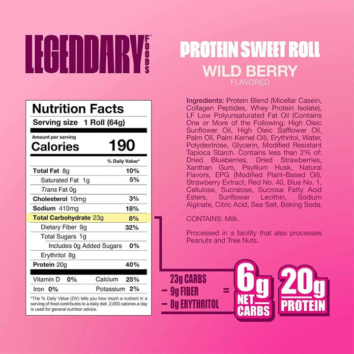 Campus Protein - Wholesale Snack Bar - Legendary Foods Protein Sweet Roll5