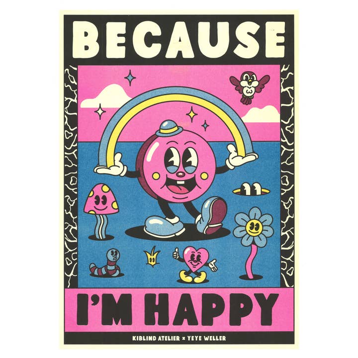 KIBLIND Atelier - Wholesale Poster - A3 poster - Yeye Weller - “Pharrell Williams — Because I'm Happy”
