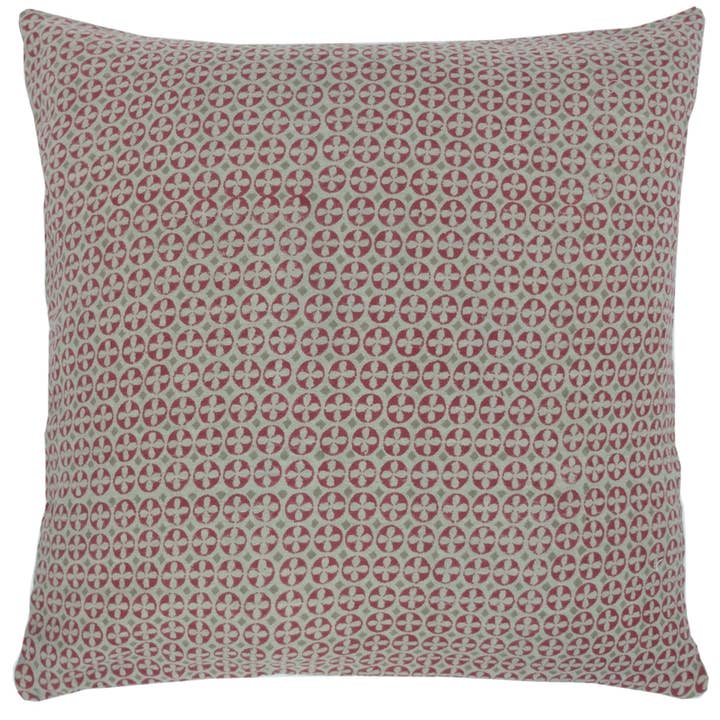 Lisbon Brick Block Print Linen Pillow for wholesale by ALLEM STUDIO