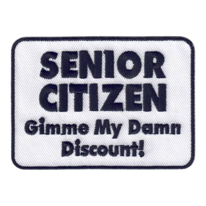 SENIOR CITIZEN Funny Patch - 5554 for wholesale by Happy Wood Products