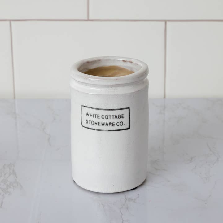 Audrey's Home & Gift - Wholesale Jar - White Cottage Stoneware - Half Pint (Pk/04)