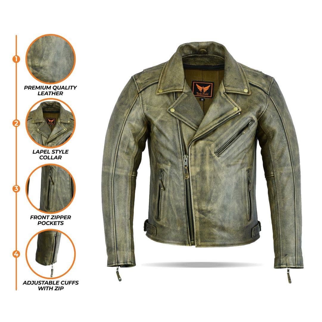 Tackfield - Wholesale Leather Jacket - Men's - Brando Men's Heavy Duty Jacket Premium Cow Milled Leather3