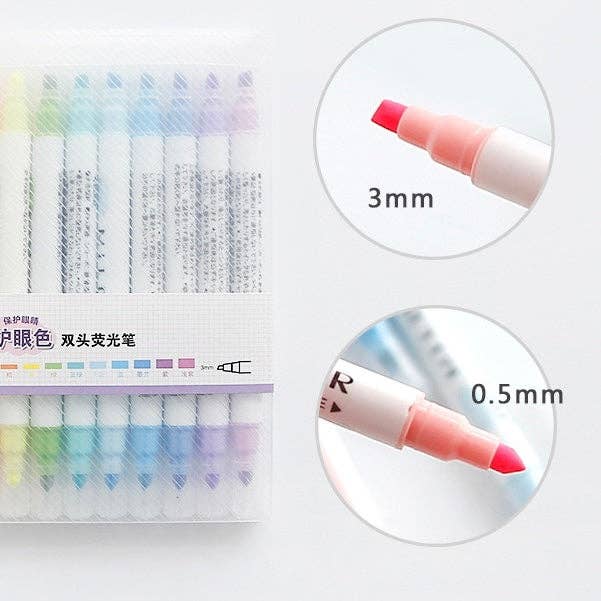 LULUFUNSTUDIO - Wholesale Marker - Mildliner Type Colourful Dual Pens 12set
