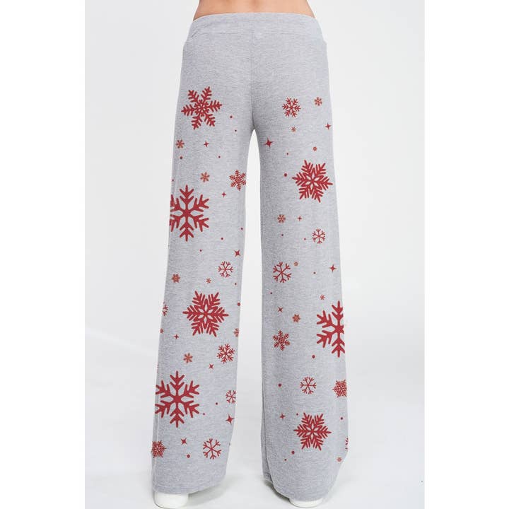 Phil Love - Venta al por mayor Conjuntos de top y pantalón (NO para estar en casa) - Mujer - Conjunto de ropa de dormir Snowflake Allover, suave y cepillada13