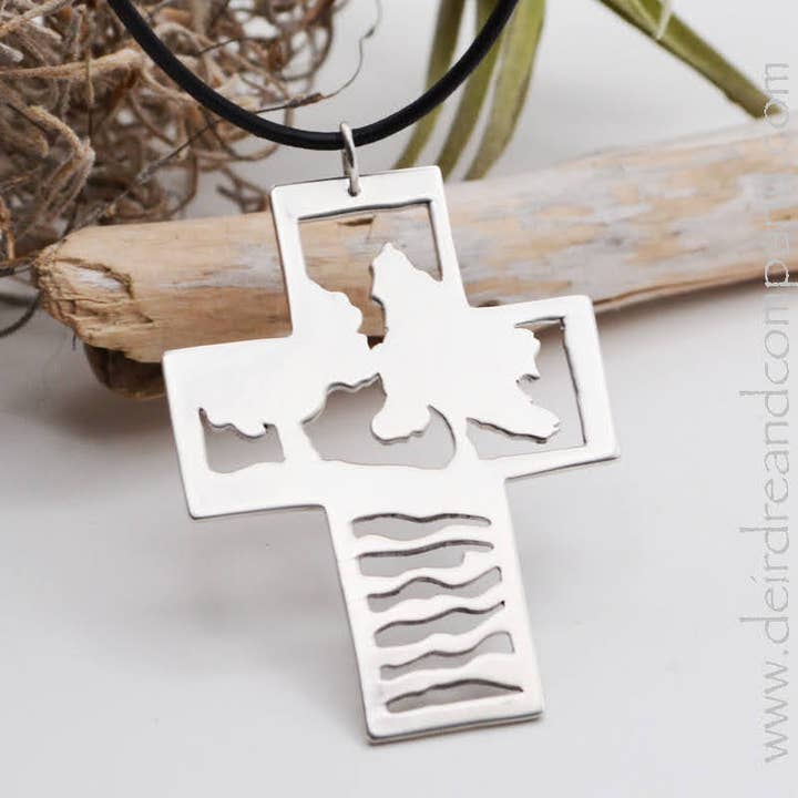 Woods & Water Cross Necklace in Sterling Silver or Gold for wholesale by Deirdre & Company