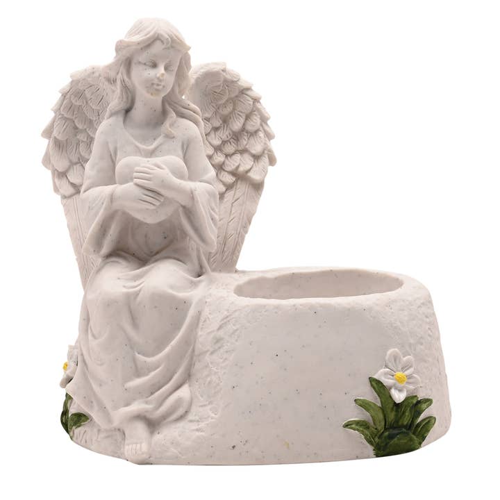 Pensamientos de Ti Ángel Sentado Sujetador de Macetas para Tumbas para venta al por mayor de WIDDOP and Co.