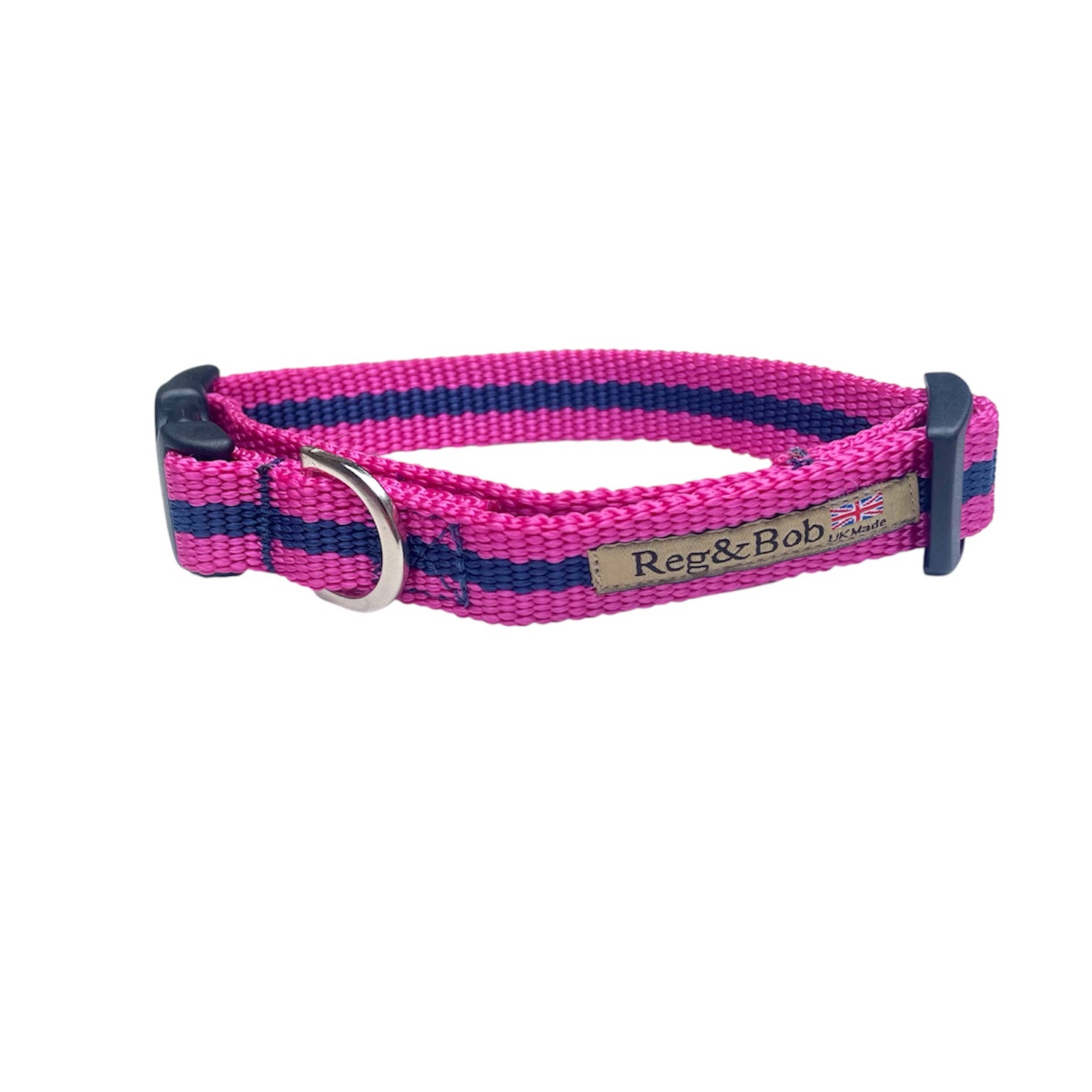 Reg&Bob - Wholesale Pet Collar - Dog - Reg&Bob Collar Pink stripe1
