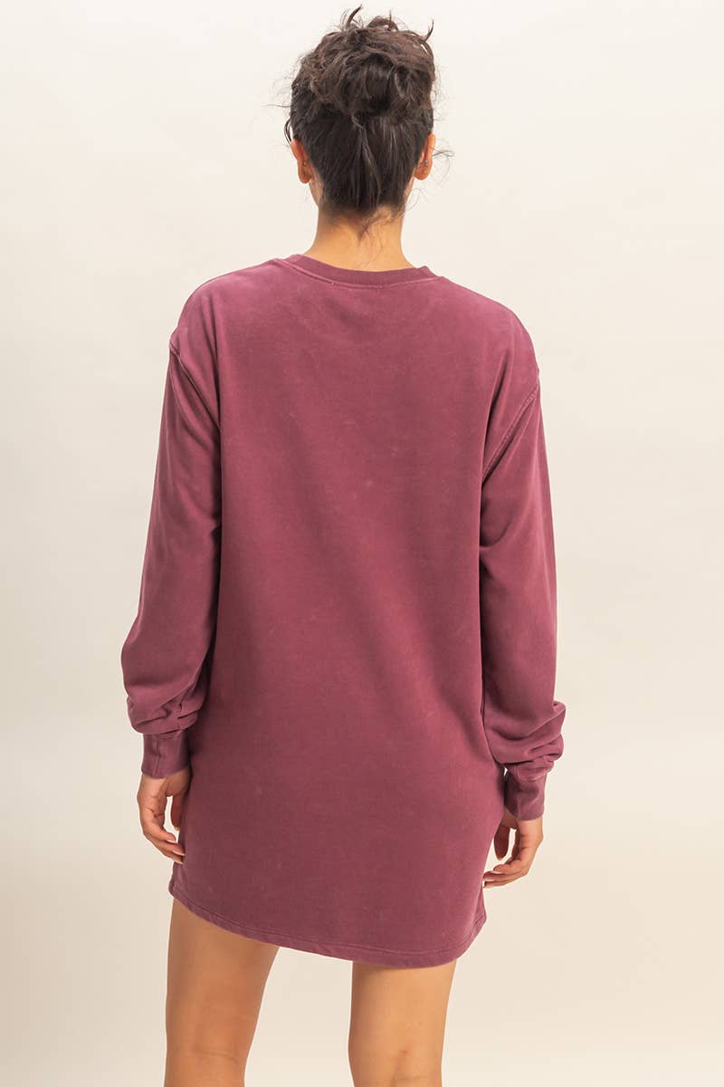 HYFVE – wholesale Dress – Women's – Mineral Washed Oversized Mini Sweatshirt Dress52