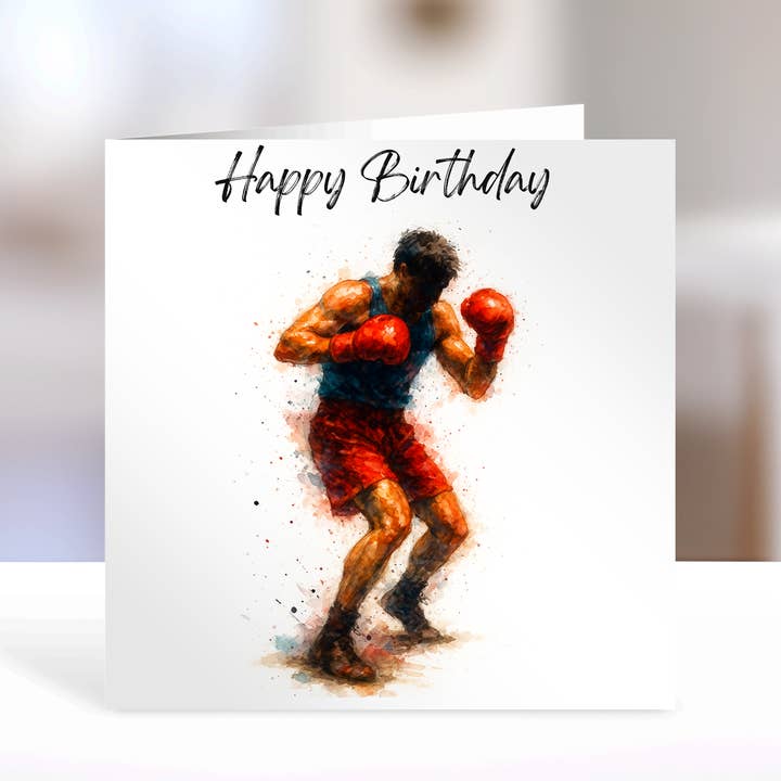 Happy Birthday Boxing Card for wholesale by Florence Designs