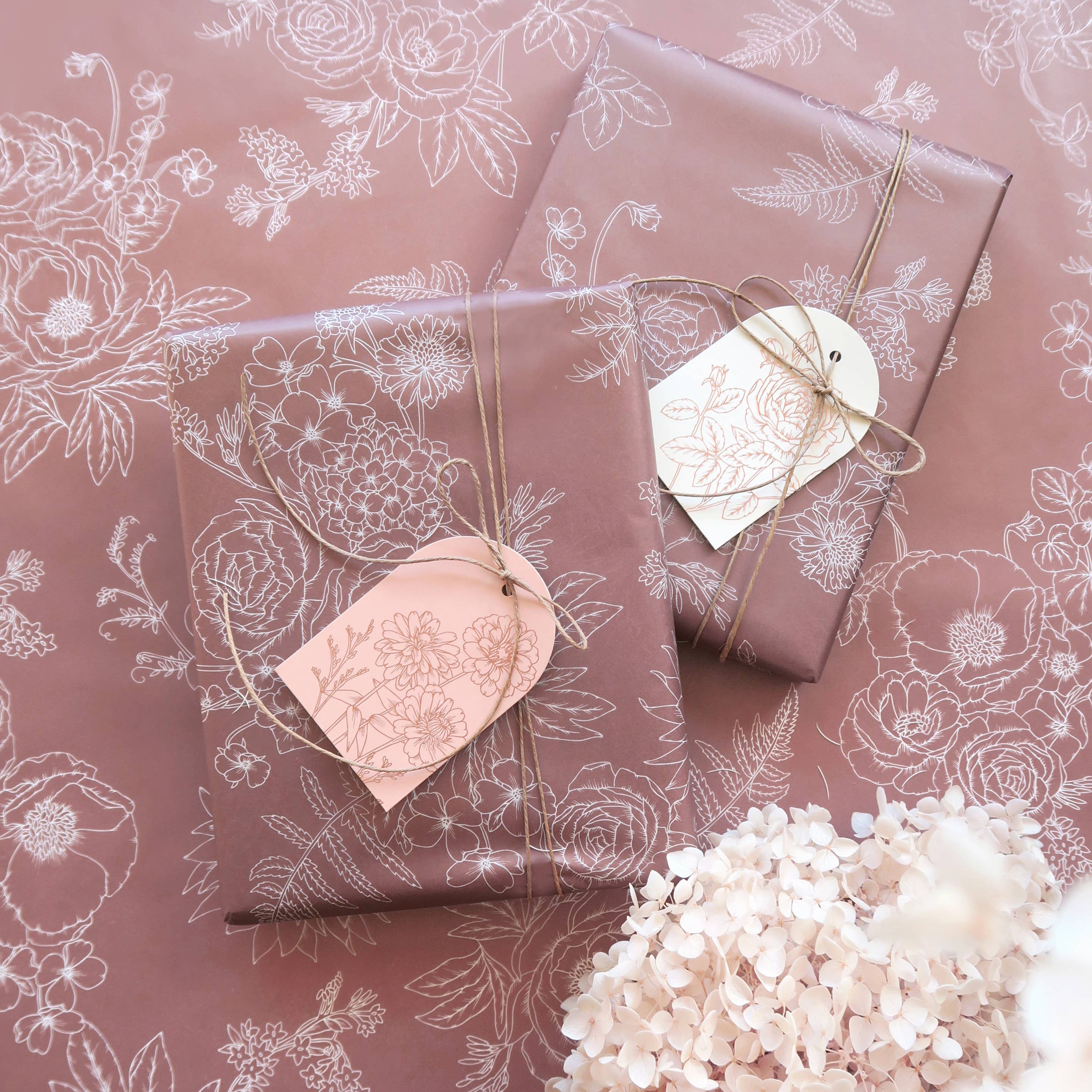 Typoflora - Wholesale Tissue paper - Tissue Paper - Peony in Dusty Mauve5