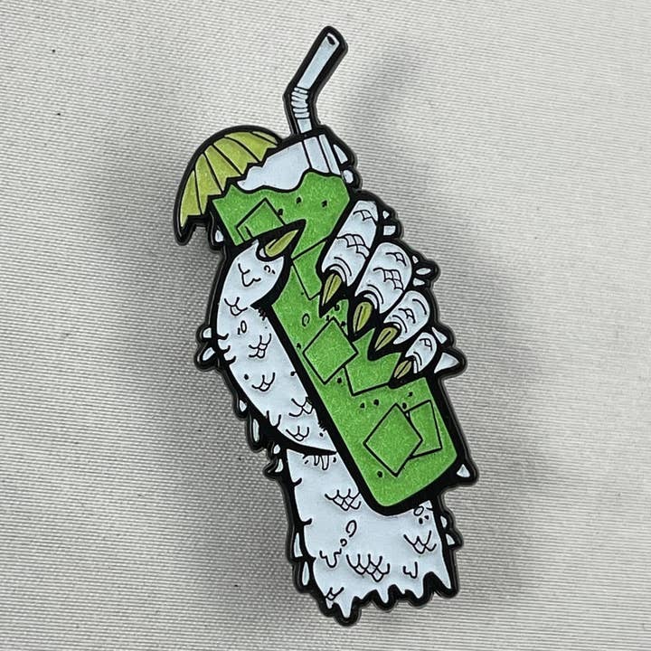 THIRSTY CREATURE 2” Glow in the Dark Monster Enamel Pin for wholesale by The Black Lagoon Room