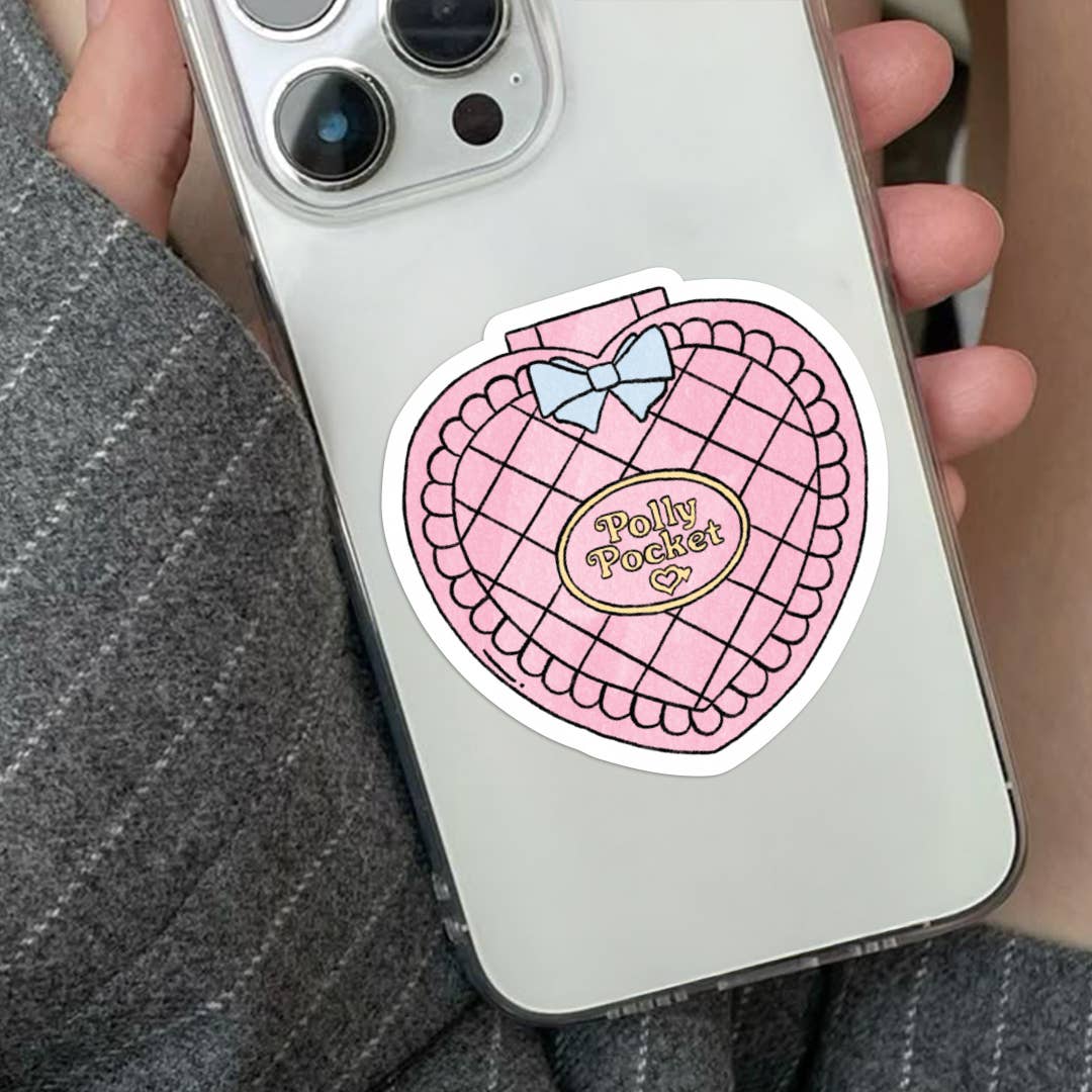 Caulfield Design Co. - Vente Autocollant - Autocollant Polly Pocket - Cœur rose Vintage Nostalgique Années 90 Enfant1