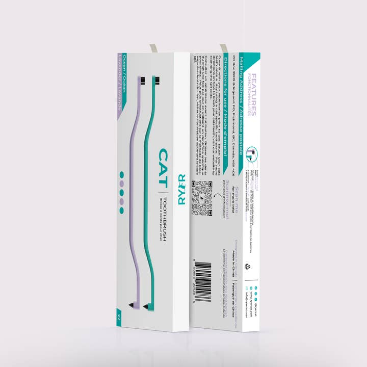 RYERCAT - Wholesale Pet Brush - Cat/Dog - Pack of 2 Cat Toothbrush Micro Head & Dual Sided8