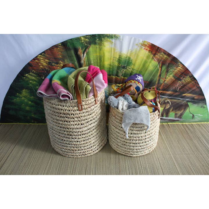 Boutique Huléti - Wholesale Basket - Round storage basket basket - Hand woven in palm tree - 100% NATURAL & ORIGINAL -8