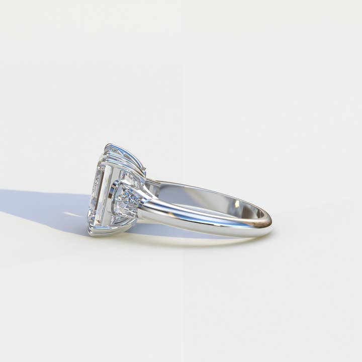 Mohana Jewels - Luxury - Wholesale Engagement Ring - 3 Carat E VVS Emerald & Baguette Cut Multi Stone Lab Diamond Ring - Lami2