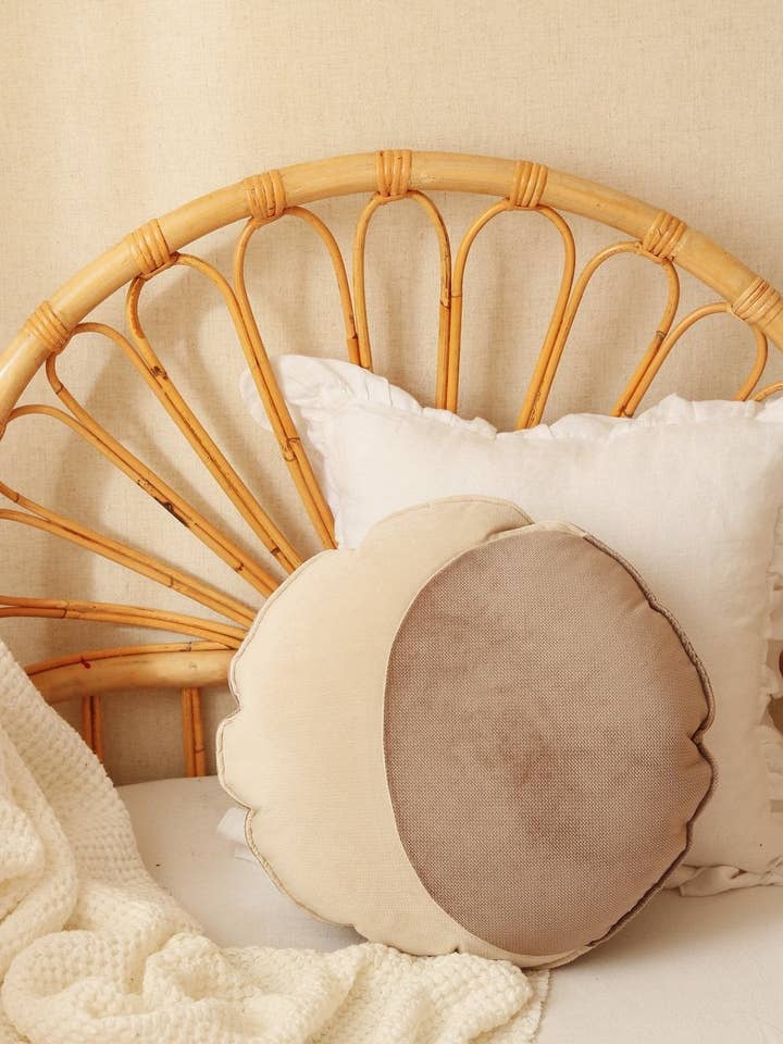 “It's late on Stinson Beach” Moon Pillow for wholesale by Moi Mili