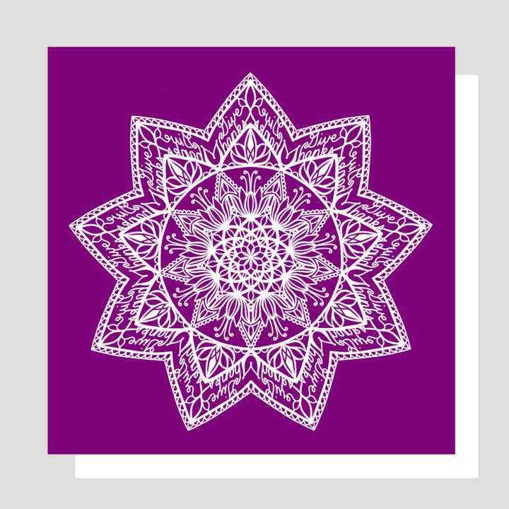 Tarjeta de felicitación morada Give Thanks para venta al por mayor de New Wing Studio