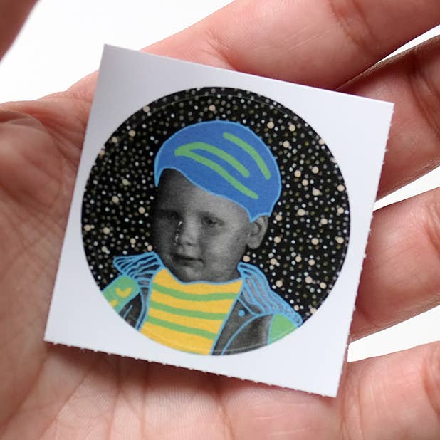Vintage Baby Round Sticker for wholesale by Naomi Vona