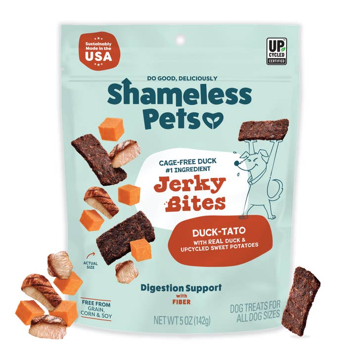 Duck-Tato Jerky Dog Treats for wholesale by Shameless Pets
