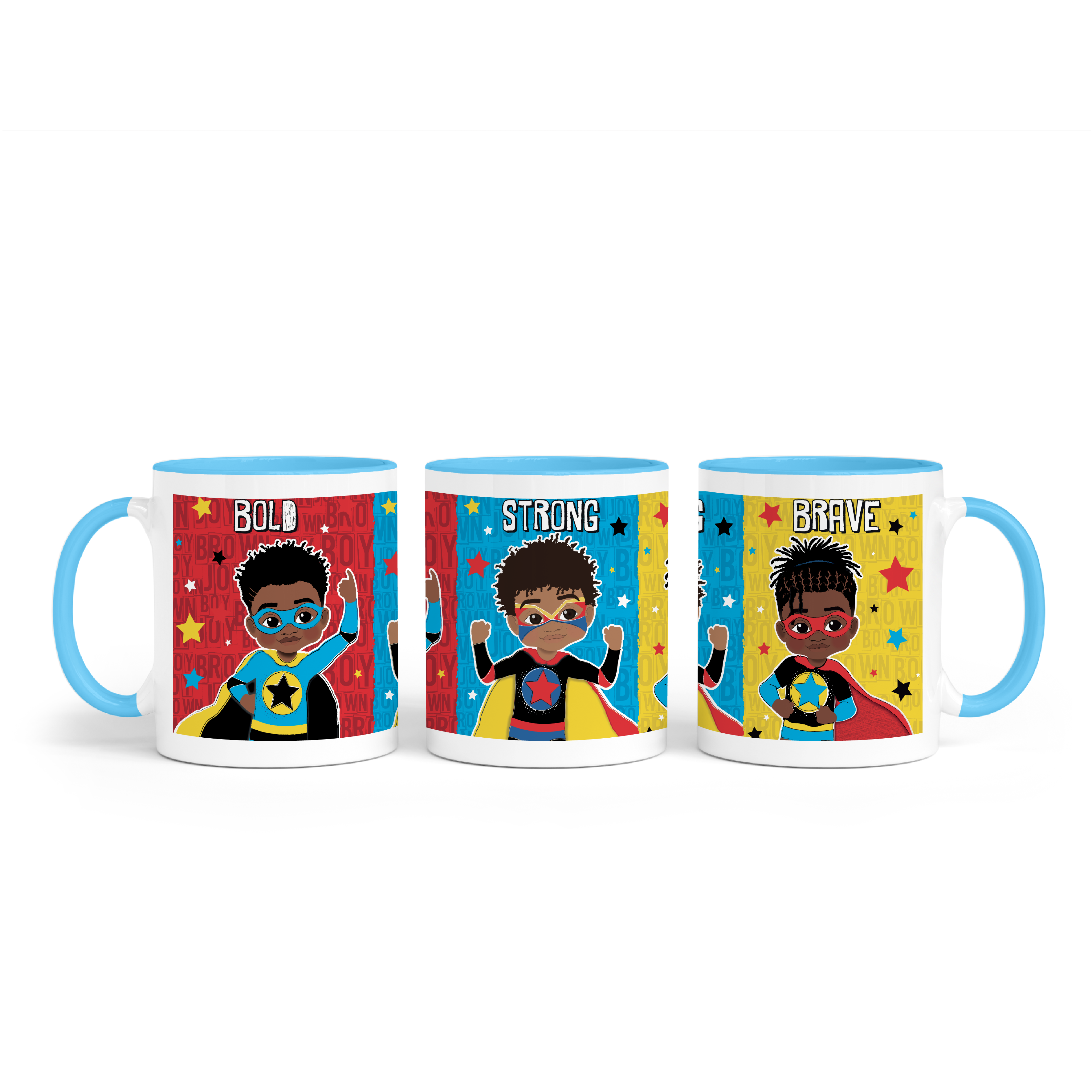 Fefus Designs - Wholesale Coffee Mug - Kids & Baby - Melanin Boy Magic Mug | Superhero Gift for Boys | Unique Birthday & Christmas Gift | Fefus Designs1