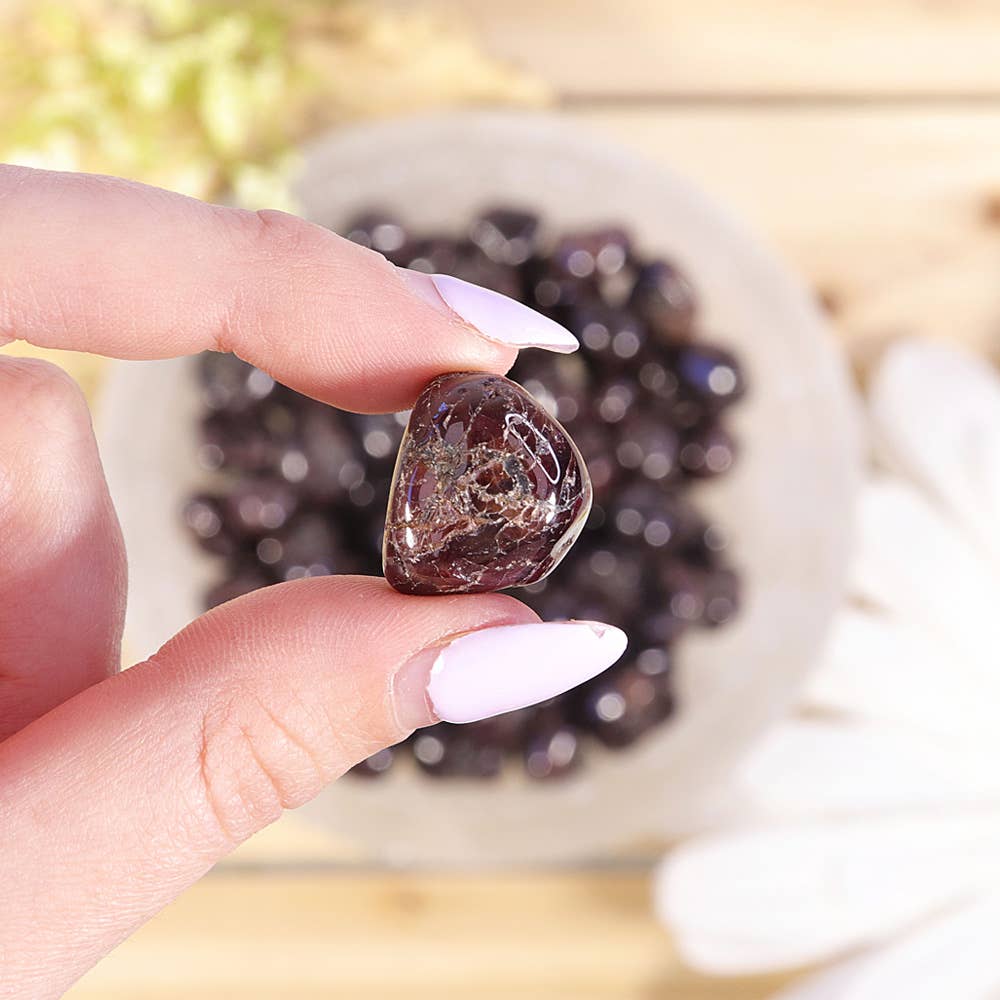 Natures Artifacts Inc - Wholesale Spiritual Stone/Crystal - 1 lb Garnet Tumbled Stones1
