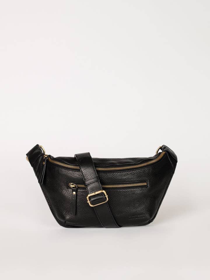 Drew Bum Bag - Black Soft Grain Leather for wholesale by O My Bag