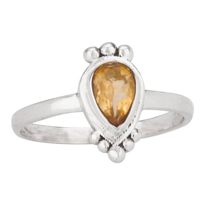 Tiger Mountain Jewelry - Venta al por mayor Anillos solitarios - Anillo de plata esterlina citrino de noviembre