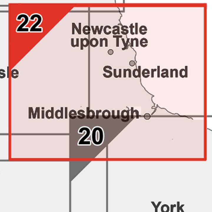 Map Marketing Limited - Wholesale Map - Durham, Tyne, Tees (Newcastle Upon Tyne) Postcode Wall Map