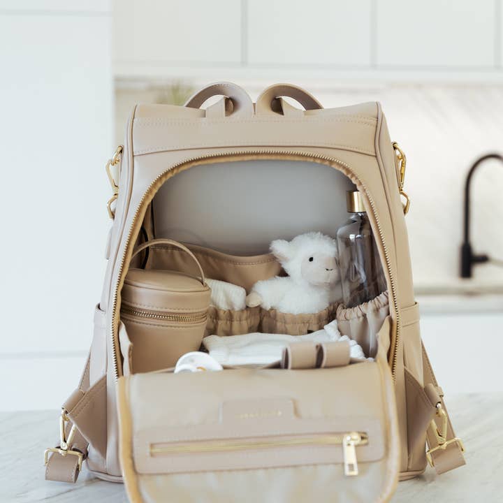 Mia + Sophia – Engroshandel Bletaske - Baby – Mia pusletaske med stelremme, flaskebholder og pusleunderlag8