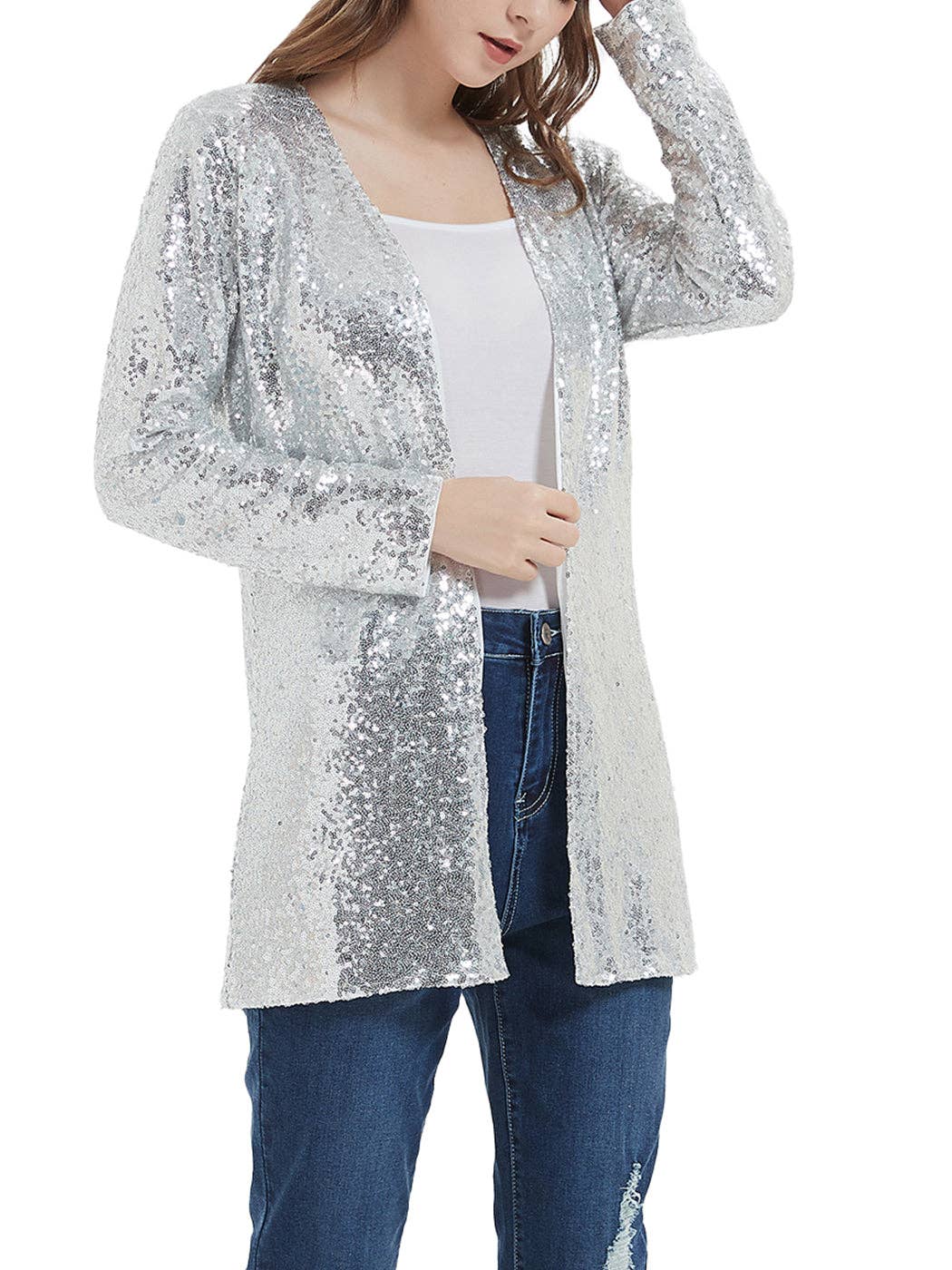 Anna Kaci Wholesale – wholesale Jacket – Women's – Women's Sequin Jacket Open Front Coat Blazer Party Cocktail20