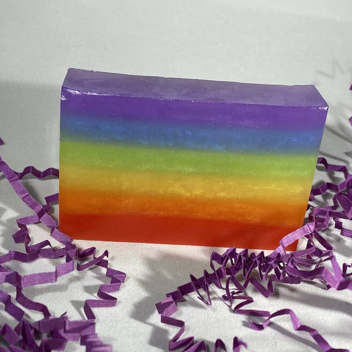 ROYGBIV Cotton Candy Twist Bar Soap for wholesale by Bella Serenity Soaps