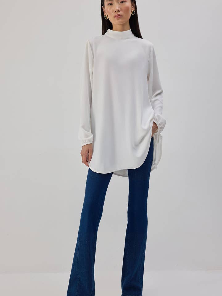 STÅKRAGE CREPE TUNIKA för wholesale av Touché Privé