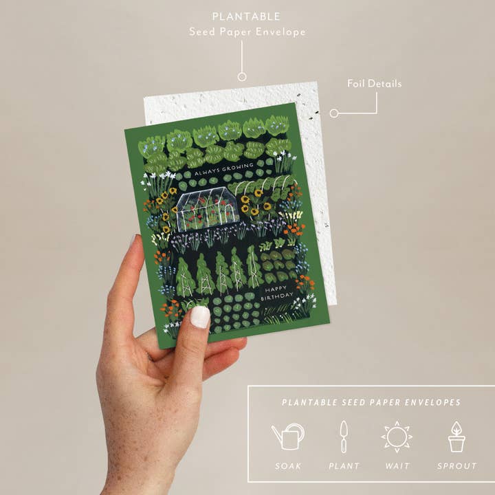 Seedlings - Wholesale Birthday Card - Garden Greenhouse - Birthday Card