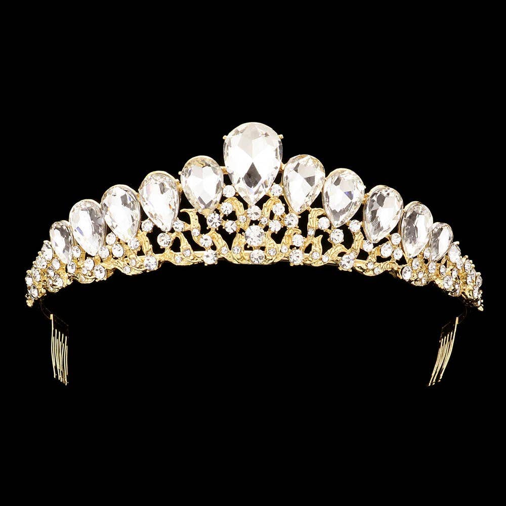 Pearl and Rox - Wholesale Tiara - Women's - Teardrop Accented Princess Tiara1