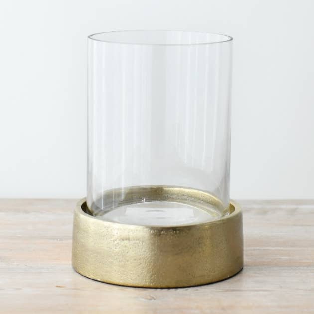 Portavelas de Vidrio con Base de Aluminio, 28cm para venta al por mayor de Gainsborough Giftware x Portland Living