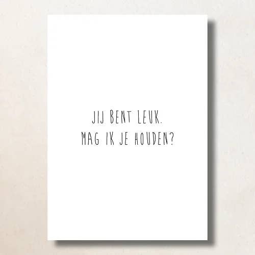 Posso tenerti? /A6/Carta per la vendita all'ingrosso da parte di Bijzondere Kaartjes