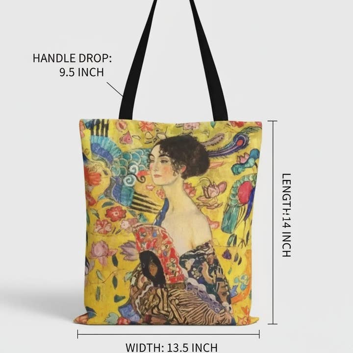 Magnifique Hearts - Wholesale Tote Bag - Women's - Gustav Klimt Inspired Art Tote Bag – Reusable Canvas Tote3
