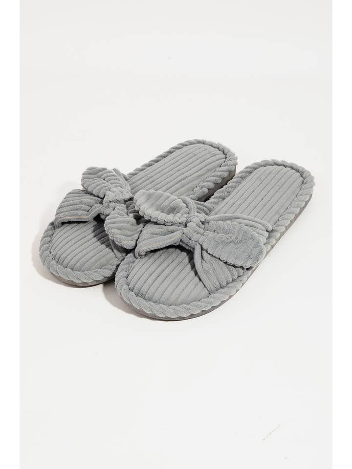 Collections by Fame Accessories - Wholesale Slippers - Women's - Open Toe Bow Decor Slippers2
