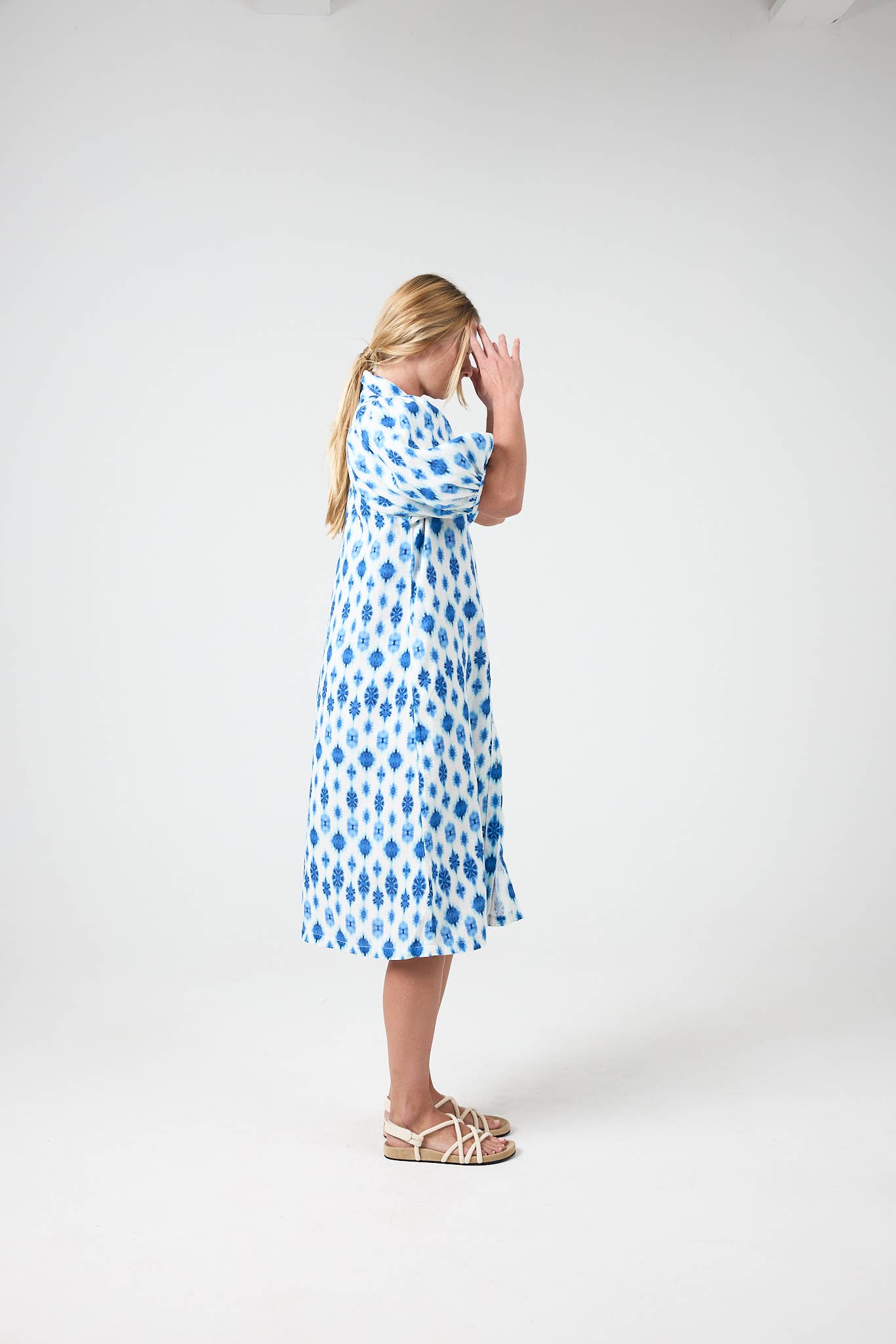 Angel Linen Dress - Hamptons Print for wholesale on Faire1