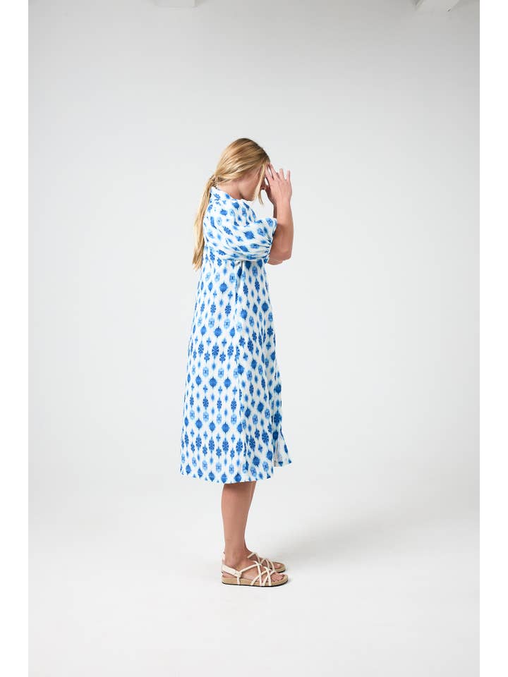 Angel Linen Dress - Hamptons Print for wholesale on Faire1