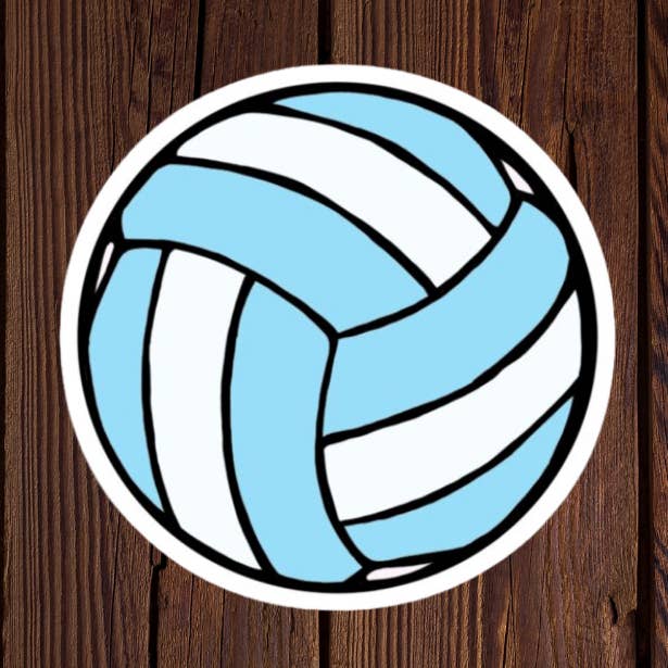 Blue and White Volleyball Sticker for wholesale by Kase Wear