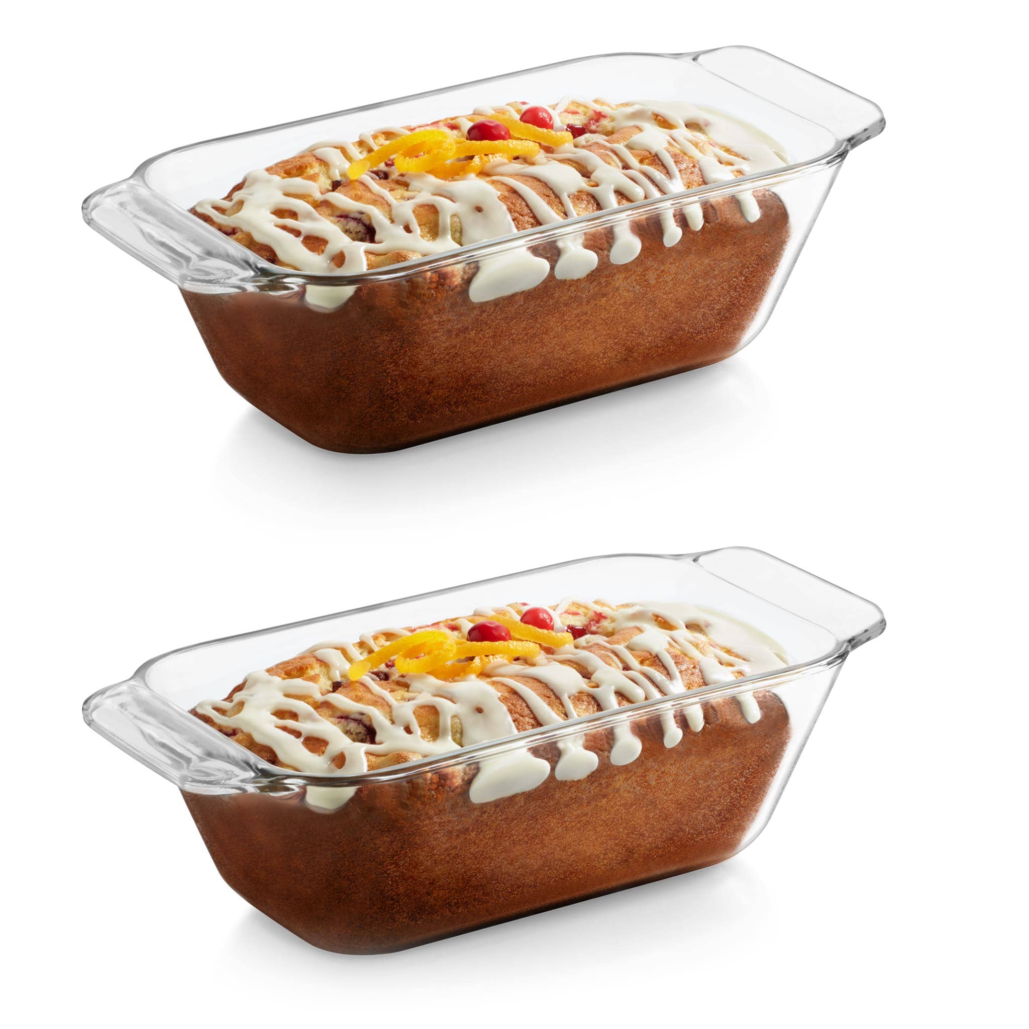 Libbey - Wholesale Baking Dish - Libbey Baker’s Premium Glass Loaf Baking Dish Set of 2, Stackable Bakeware with GreatGrip Handles, Durable Glass Bread Pans0
