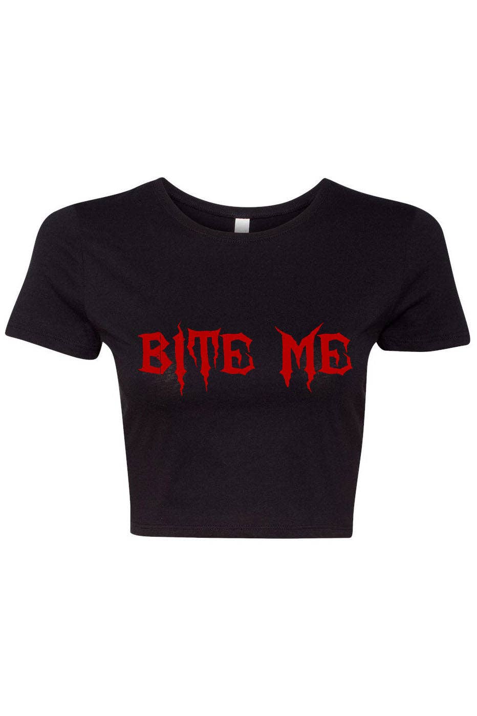 vampirefreaks - Wholesale Screen Printed T-Shirt - Women's - Bite Me Crop Top0