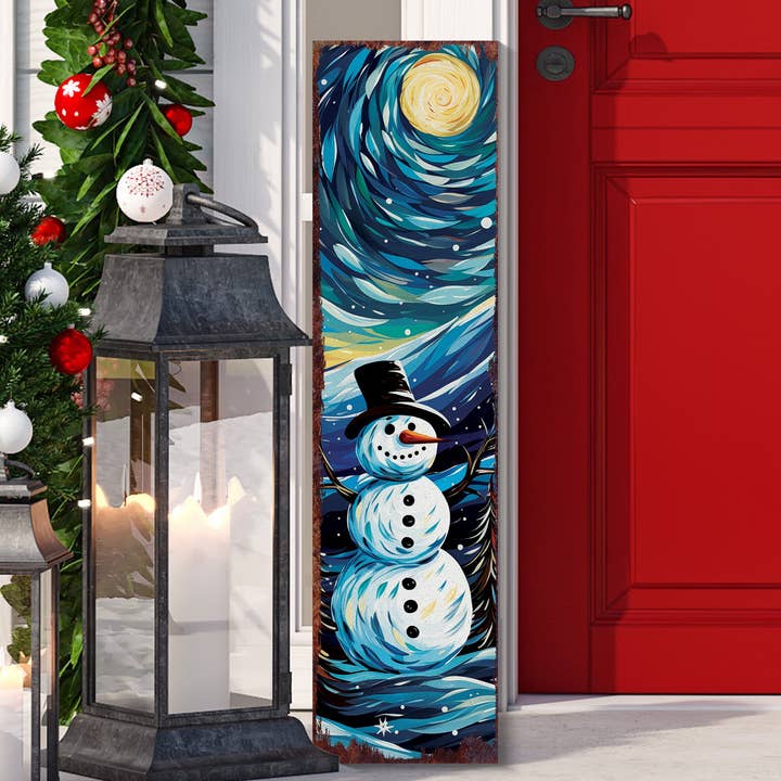 TX USA Corporation - Wholesale Christmas Wall Art - 36in Snowman Merry Christmas Porch Sign - Front Porch Welcome Sign, Modern Farmhouse Wall Decor, Vintage Christmas Decor for Outdoor