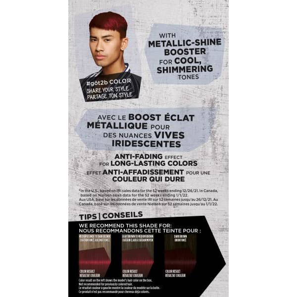 First Choice Buying - Wholesale Hair dye - Got2b Metallics Permanent Hair Color, M65 Deep Red2