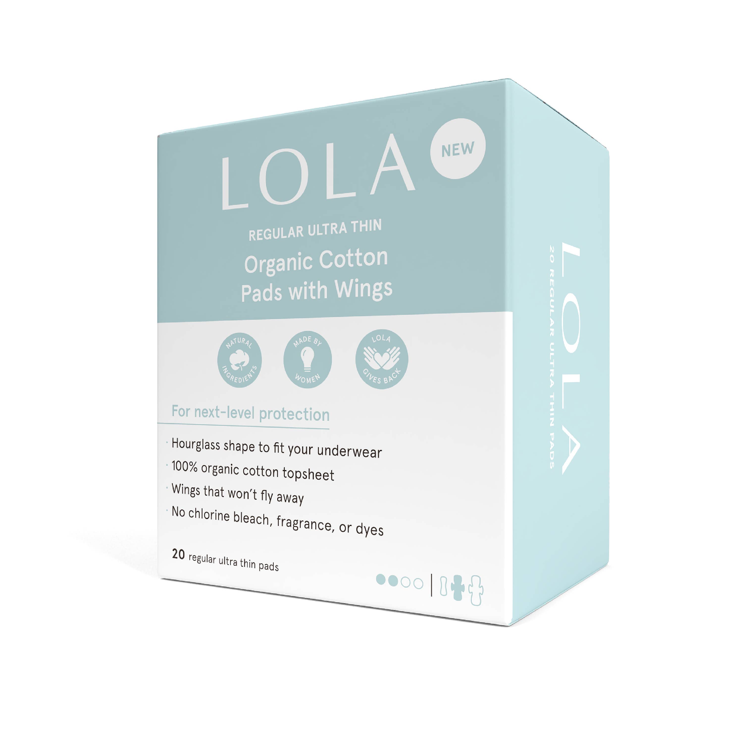 LOLA - Vente Protections menstruelles/serviettes hygiéniques - Coussinets ultra fins 20 ct avec ailes, standard1