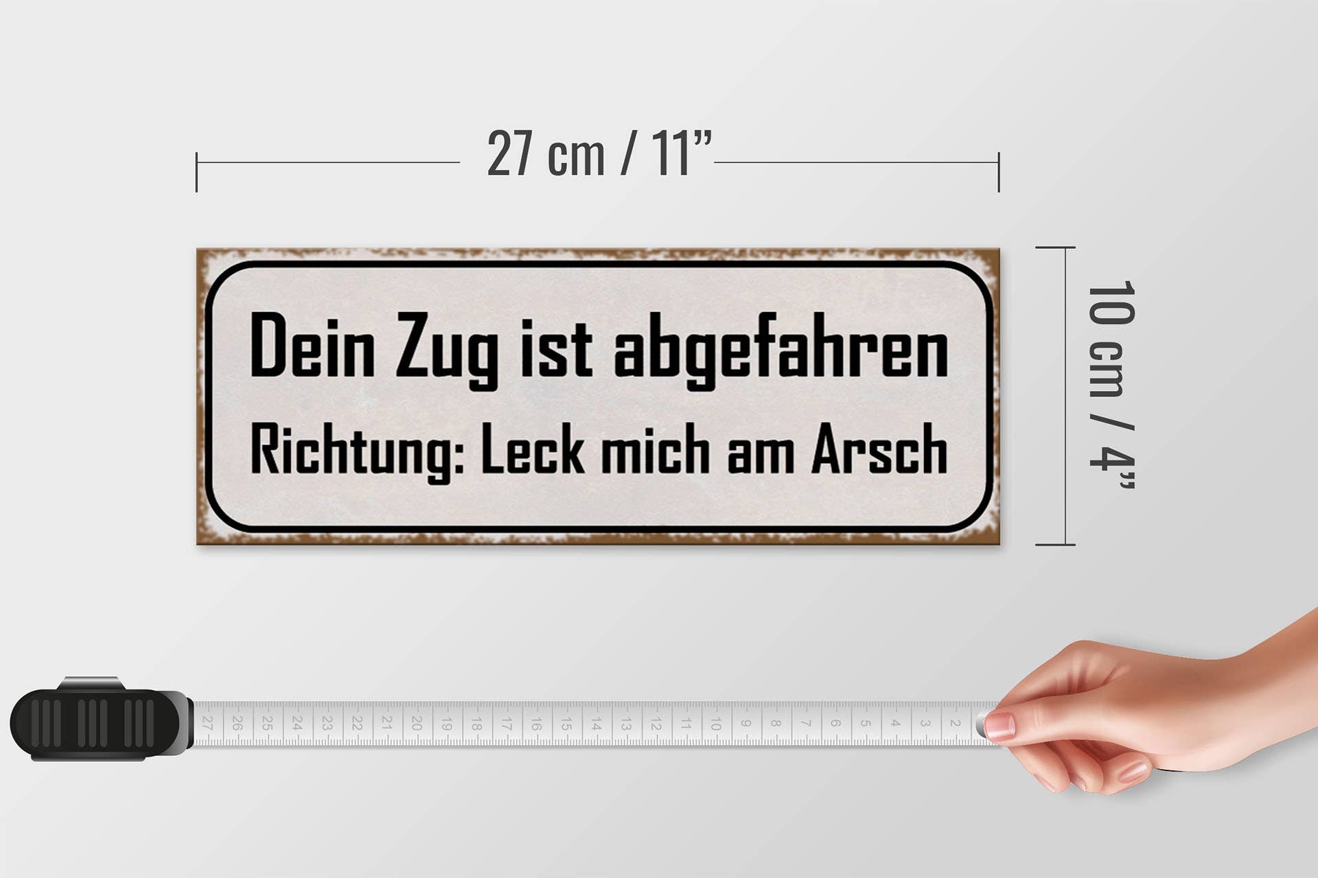 Femer - Wholesale Sign - Wooden sign saying 27x10cm your train has left direction3