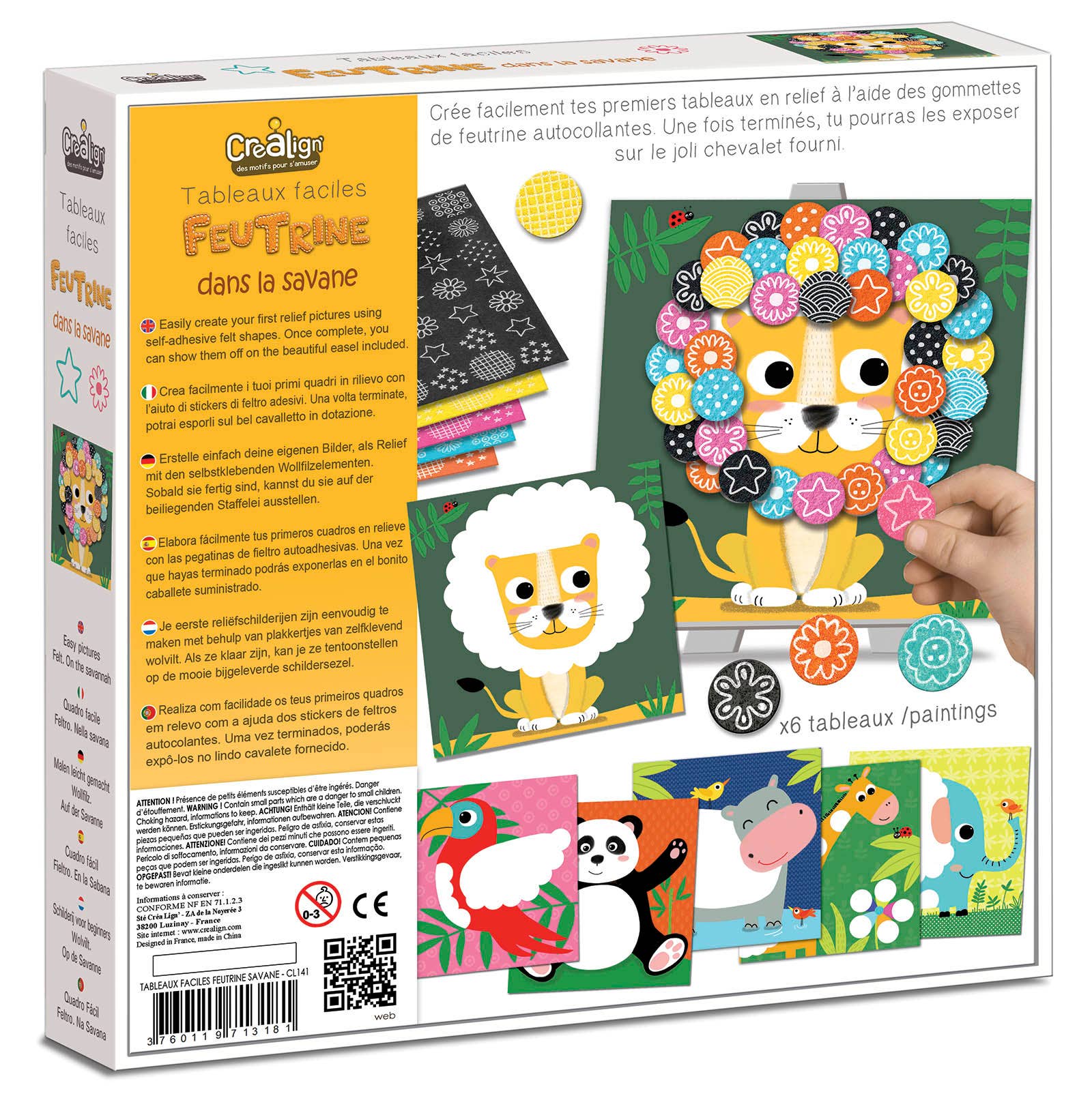 Créa Lign' - Wholesale DIY Craft Kit - Kids - Felt “In the Savannah”1